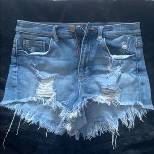 ripped denim shorts